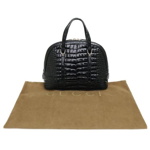 Gucci Crocodile Leather Handbag Black - Picture 2 of 13